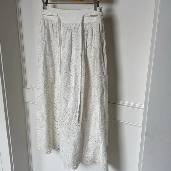 Ulla Johnson The Clarabella Maxi Eyelet Skirt Color Prestine White 100% Cotton 2